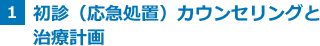 1.初診（応急処置）カウンセリングと治療計画