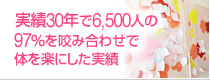 実績30年で6,500人の97％を咬み合わせで体を楽にした実績